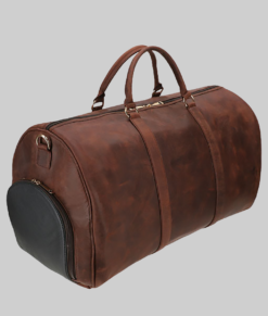 Stephen Men's Brown Travel Leather Duffle Bag (7)