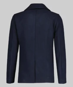 The Beauty Ashton Kutcher Blue Pea Coat-Back