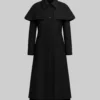 Wednesday S02 Jenna Ortega Black Coat-Front