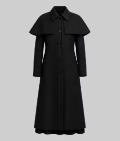 Wednesday S02 Jenna Ortega Black Coat-Front