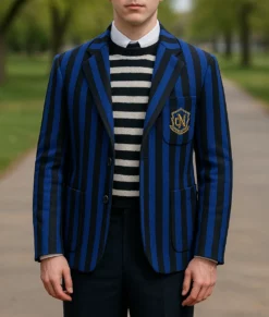Wednesday S02 Isaac Ordonez Striped Blazer-Front
