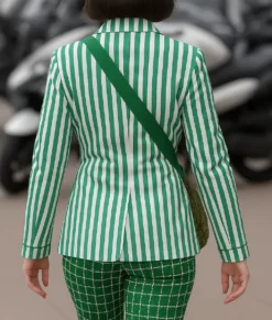 Emily In Paris Lily Collins Striped Blazer-Back