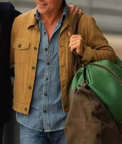 F1 The Movie Brad Pitt Brown Suede Jacket-Front