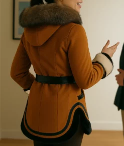 North of North Anna Lambe Orange Winter Coat-Back