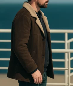 Dept. Q Matthew Goode Brown Suede Jacket-Side