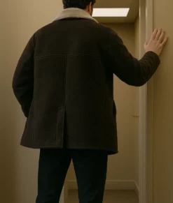 Dept. Q Matthew Goode Brown Suede Jacket-Back