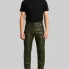 Fredric Men’s Regular Style Green Leather Pant-Front