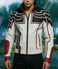 Jin Kazama Leather Hooded Jacket-Front