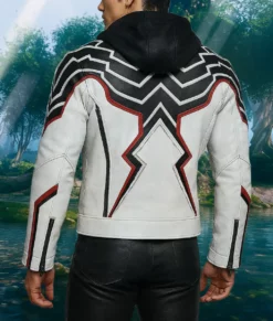 Jin Kazama Leather Hooded Jacket-Back