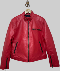 Liza Women's Red Leather Jacket - Clearance Item-Front
