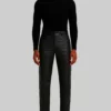 Lucius Men’s Regular Style Black Leather Pant-Front