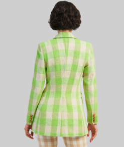 Luna Women's Plaid Texture Blazer - Clearance Item-BackView