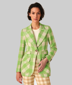 Luna Women's Plaid Texture Blazer - Clearance Item-Front