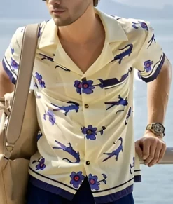 The White Lotus S03 Lochlan Ratliff Off White Shirt-Front