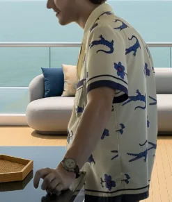 The White Lotus S03 Lochlan Ratliff Off White Shirt-Side
