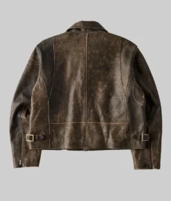 Albert Men's Brown Leather Jacket - Clearance Item-BackView