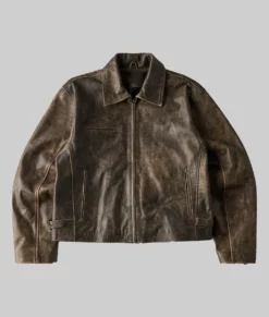 Albert Men's Brown Leather Jacket - Clearance Item-FrontView