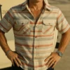 Brad Pitt Stripe Shirt-Front