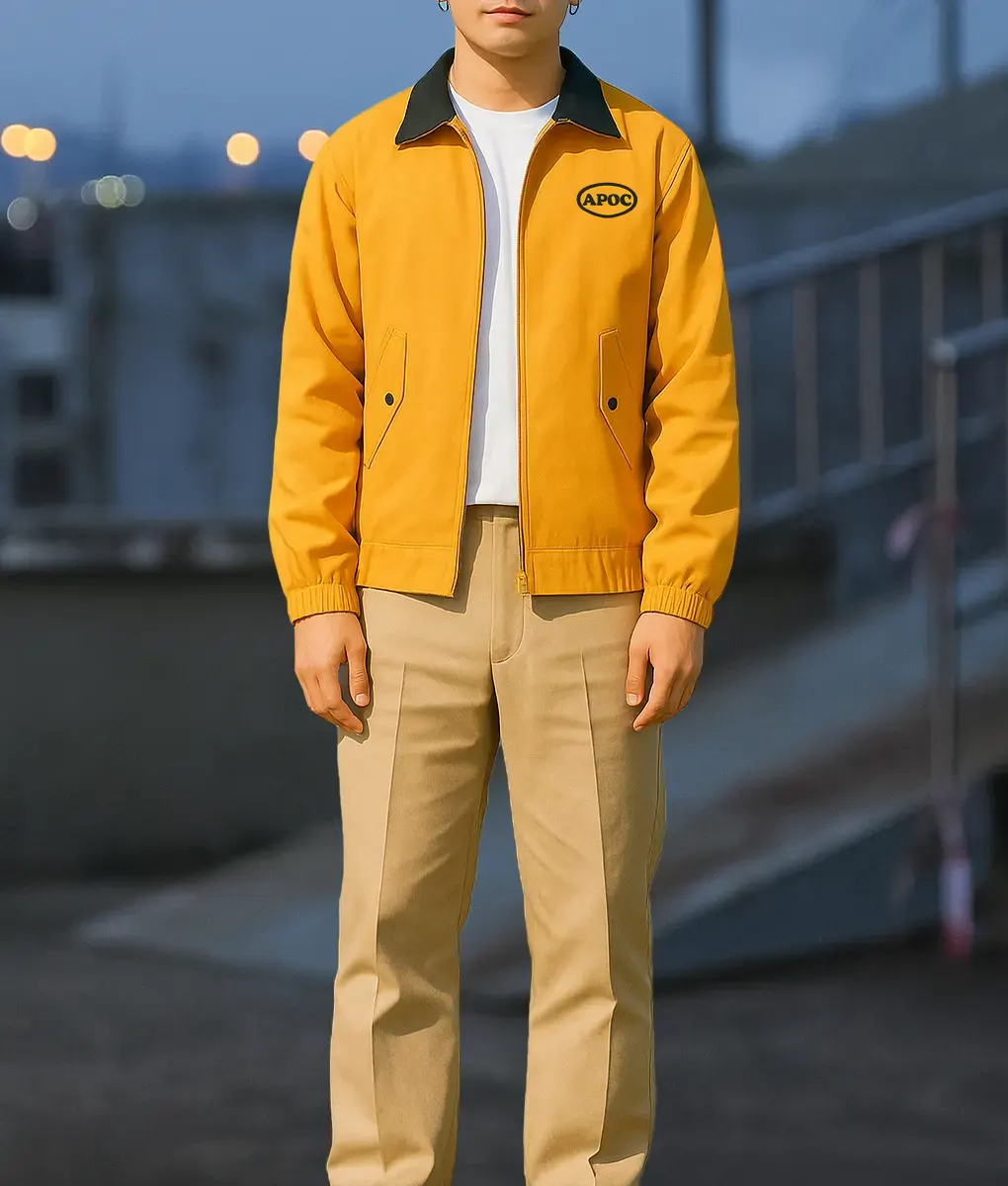 Bomber Jacket Mustard And Khaki Outfit Jeon Jungkook Yellow