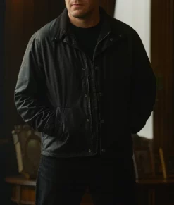 Mobland Tom Hardy Black Cotton Jacket-Front