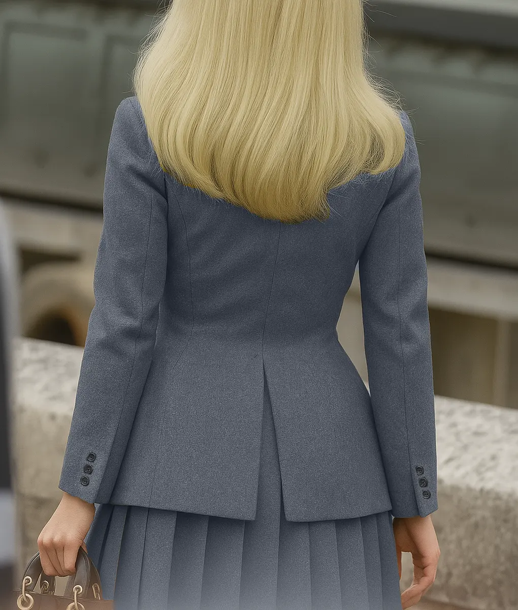 Sabrina Carpenter Grey Wool Blazer-Back