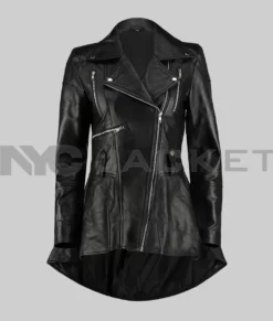 Sarah Women's Black Leather Jacket - Clearance Item-FrontView