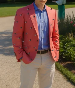Sirens Glenn Howerton Pink Blazer-Front