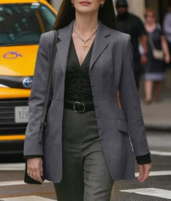 The Devil Wears Prada 2 Anne Hathaway Grey Blazer-Front