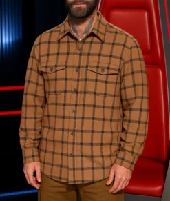 The Voice Adam Levine Brown Check Shirt | NYC Jackets