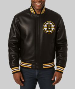 Thomas Men's Black Leather Jacket - Clearance Item-Front