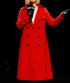 Toni Storm Double Breasted Red Wool Coat-Front
