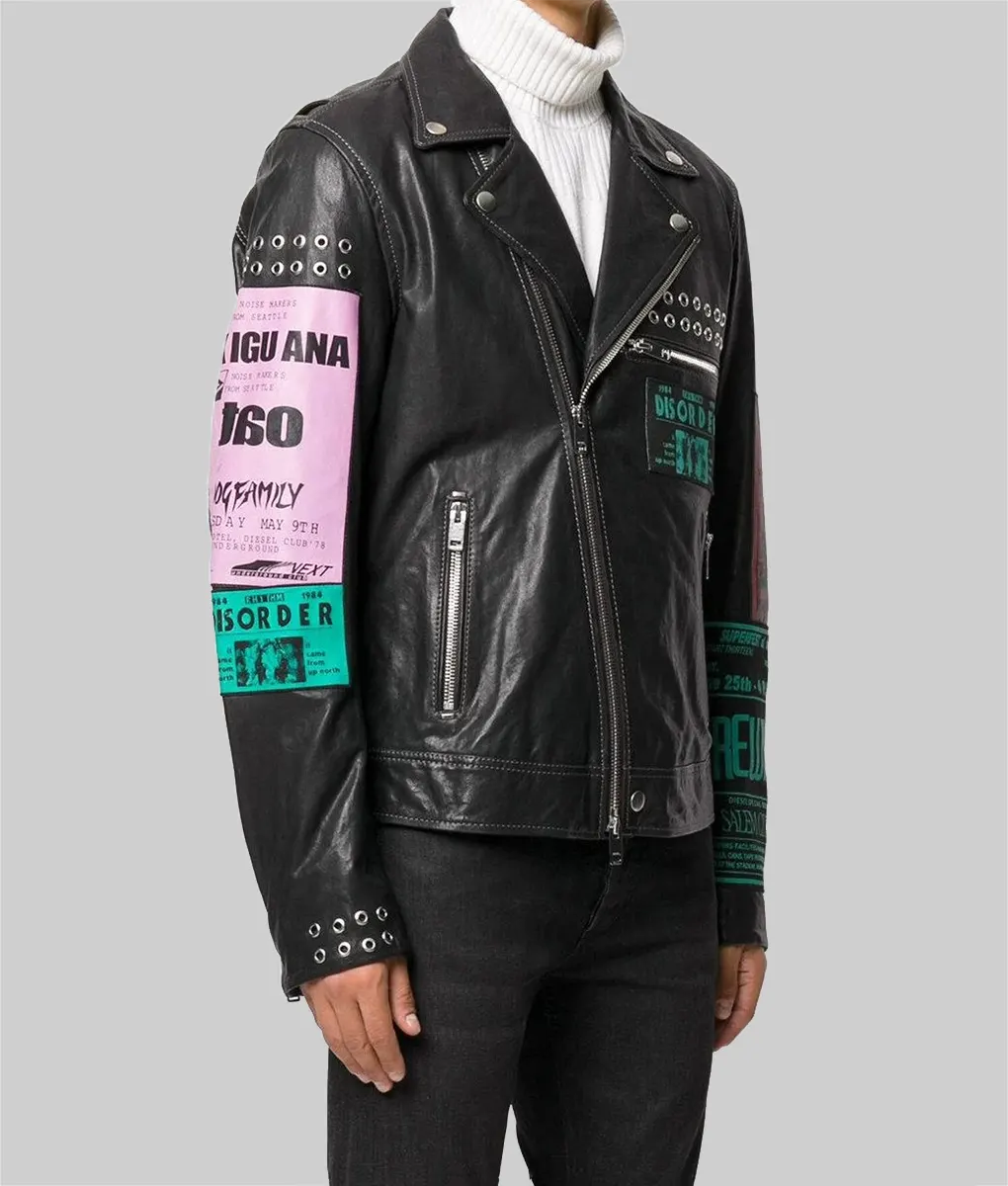 Bloody Valentine Megan Fox Black Leather Double Rider Jacket-Side