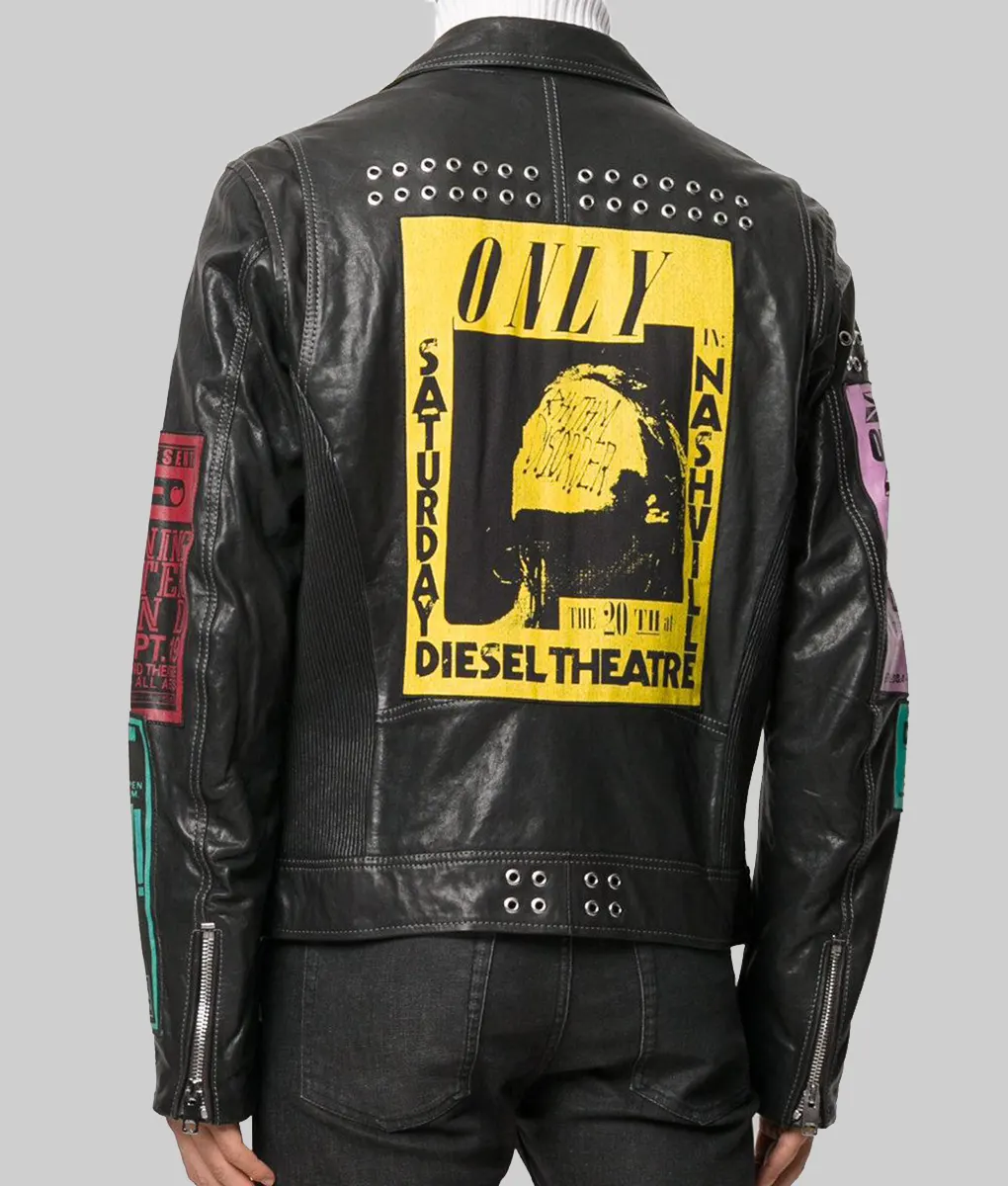 Bloody Valentine Megan Fox Black Leather Double Rider Jacket-Back