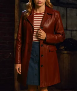 Buffy the Vampire Slayer Sarah Michelle Leather Coat-Front