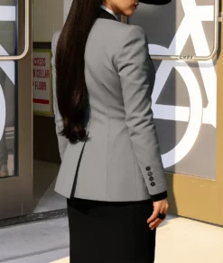 Jenna Ortega Grey Blazer-Back