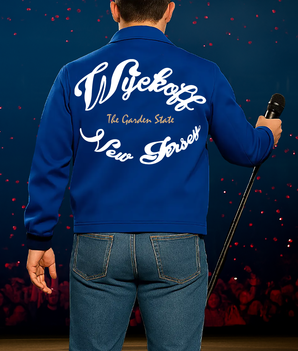 Nick Jonas Blue Cotton Bomber Jacket-Back