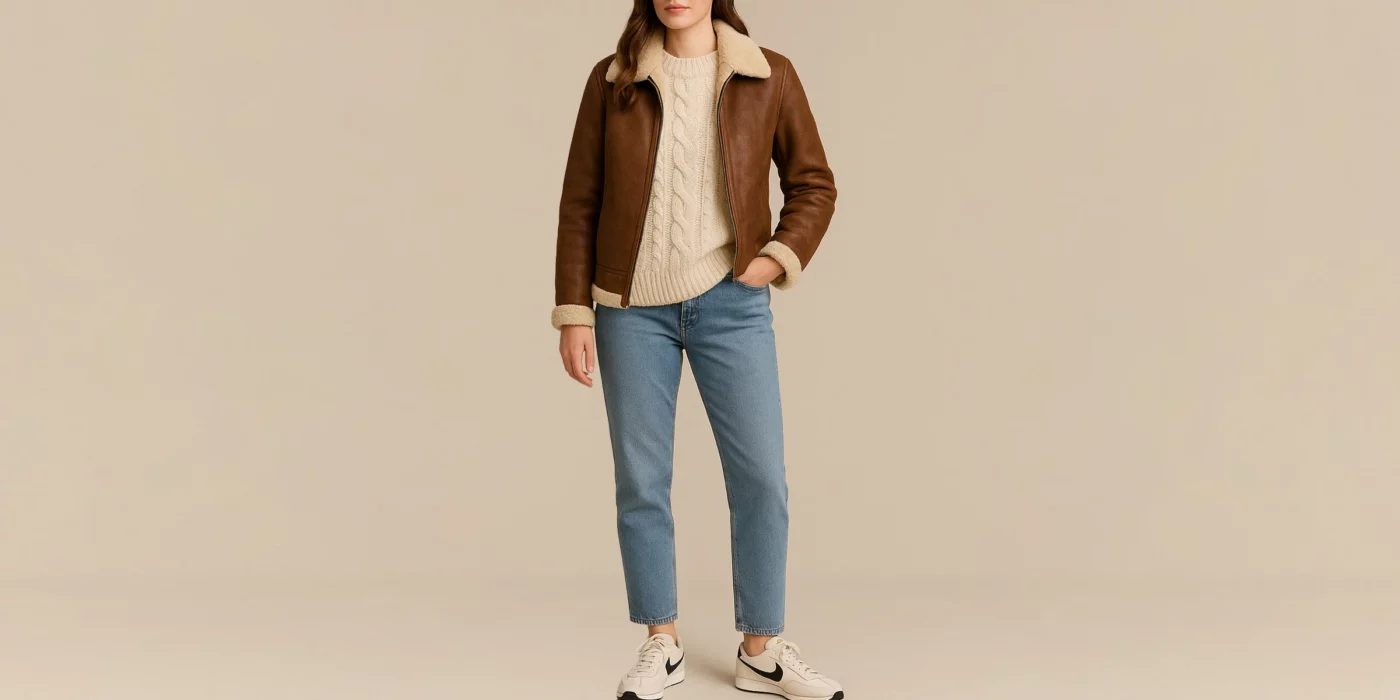 how to style a brown leather jacket