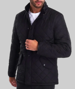 Ryan Men's Black Quilted Jacket - Clearance Item-Front View