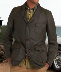 Skyfall Danial Craig Waxed Cotton Jacket-Front
