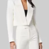 Tina Women's White Cropped Blazer - Clearance Item-Back View