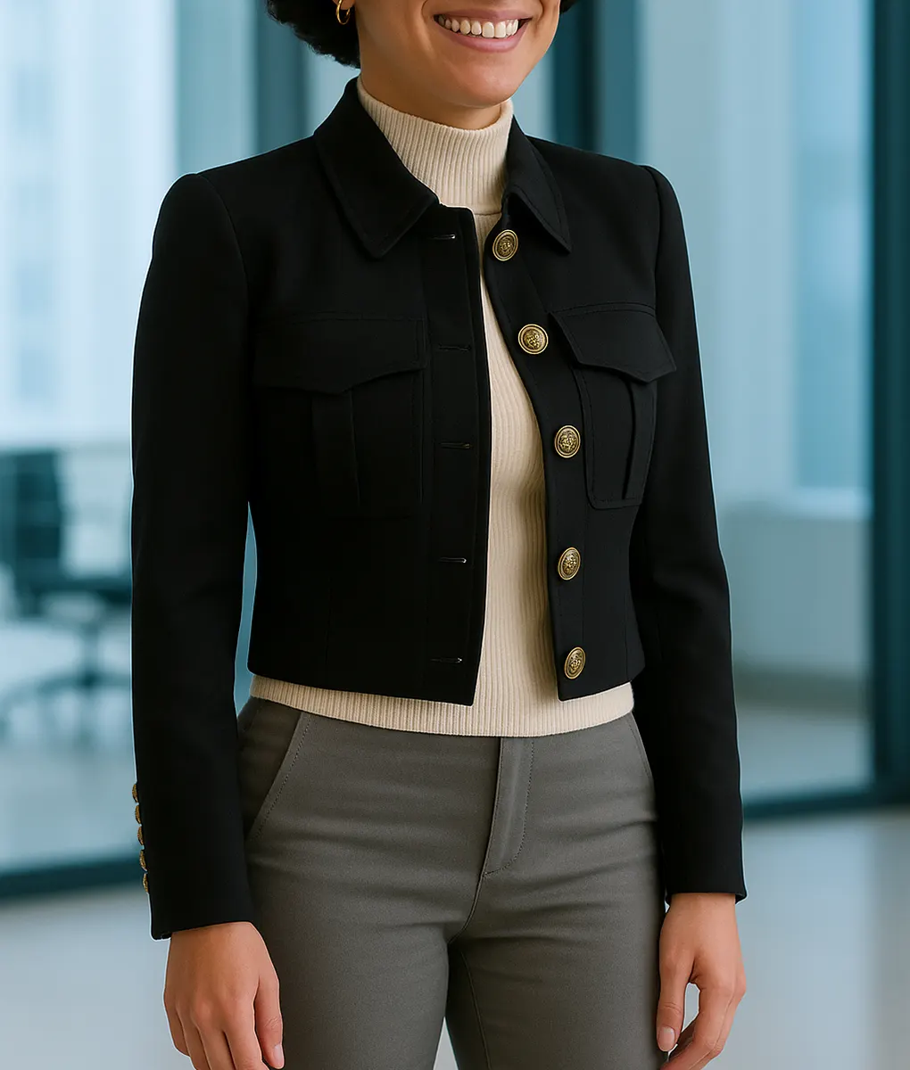 Nora Antony Upload S03 Andy Allo Black Cropped Jacket | NYC Jackets