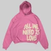 All We Need Is Love Oversized Hoodie-Pink