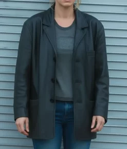 All of You Imogen Poots Black Short Coat-Front