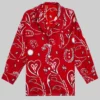 Emily In Paris S05 Lily Collins Red Paisley Shirt-Front