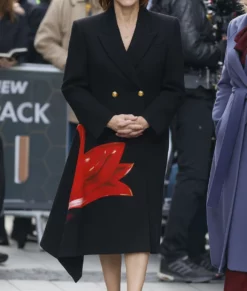 Hostage Suranne Jones Black Floral Coat-Front