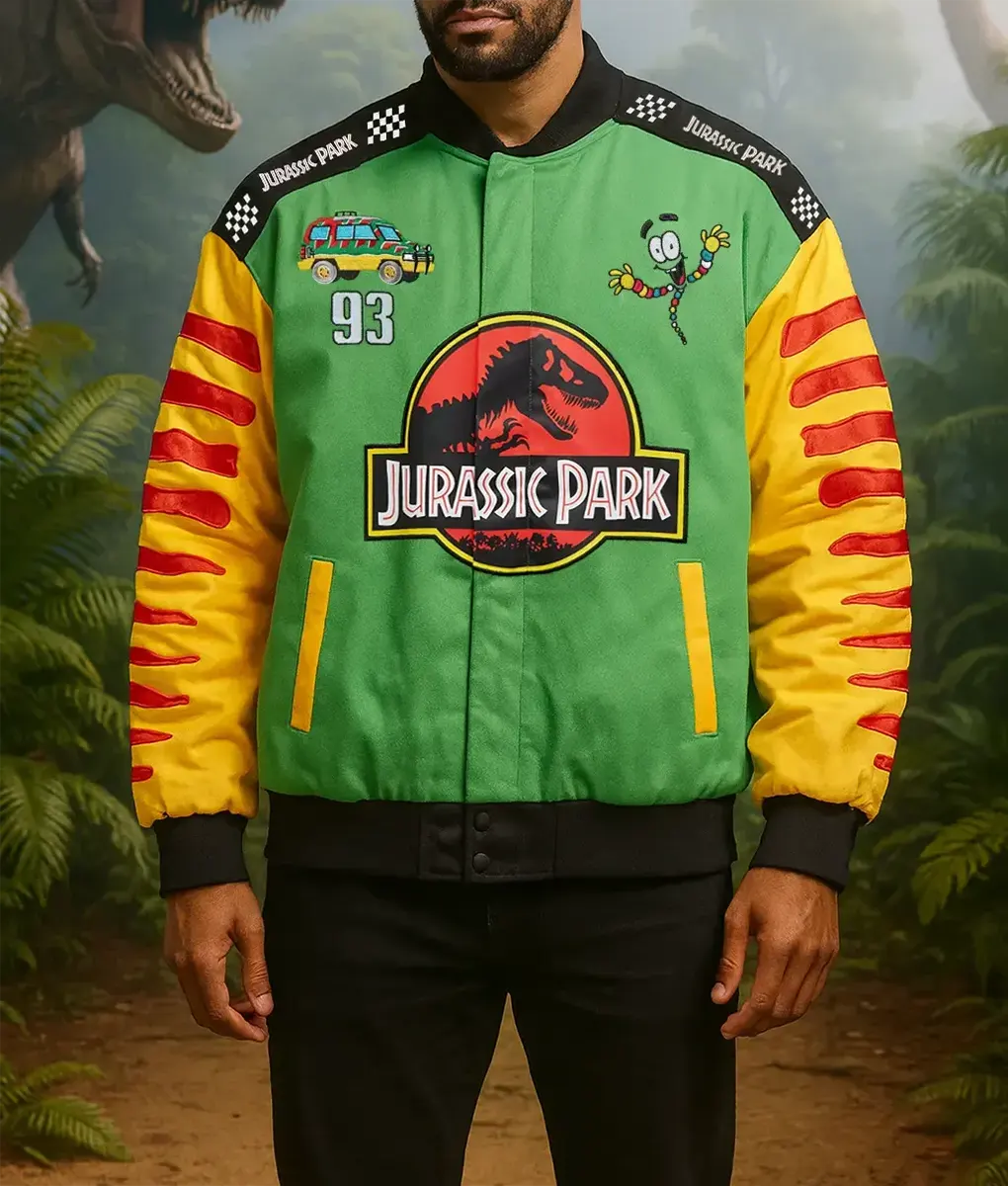 Jurassic Park 93 Jeep Green Bomber Jacket | NYC Jackets