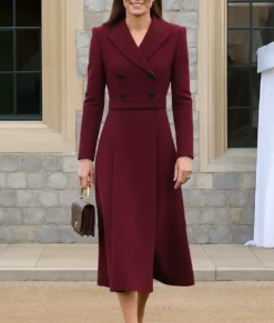 kate middleton burgundy coat dress Maroon kate middleton coat dress
