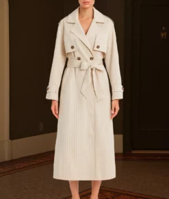 Only Murders In The Building S05 Selena Gomez Striped Coat-Front