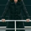The Woman in Cabin 10 Keira Knightley Plaid Coat-Front