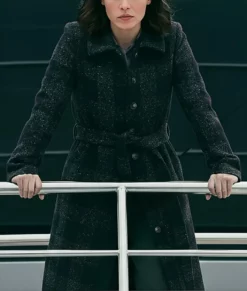 The Woman in Cabin 10 Keira Knightley Plaid Coat-Front